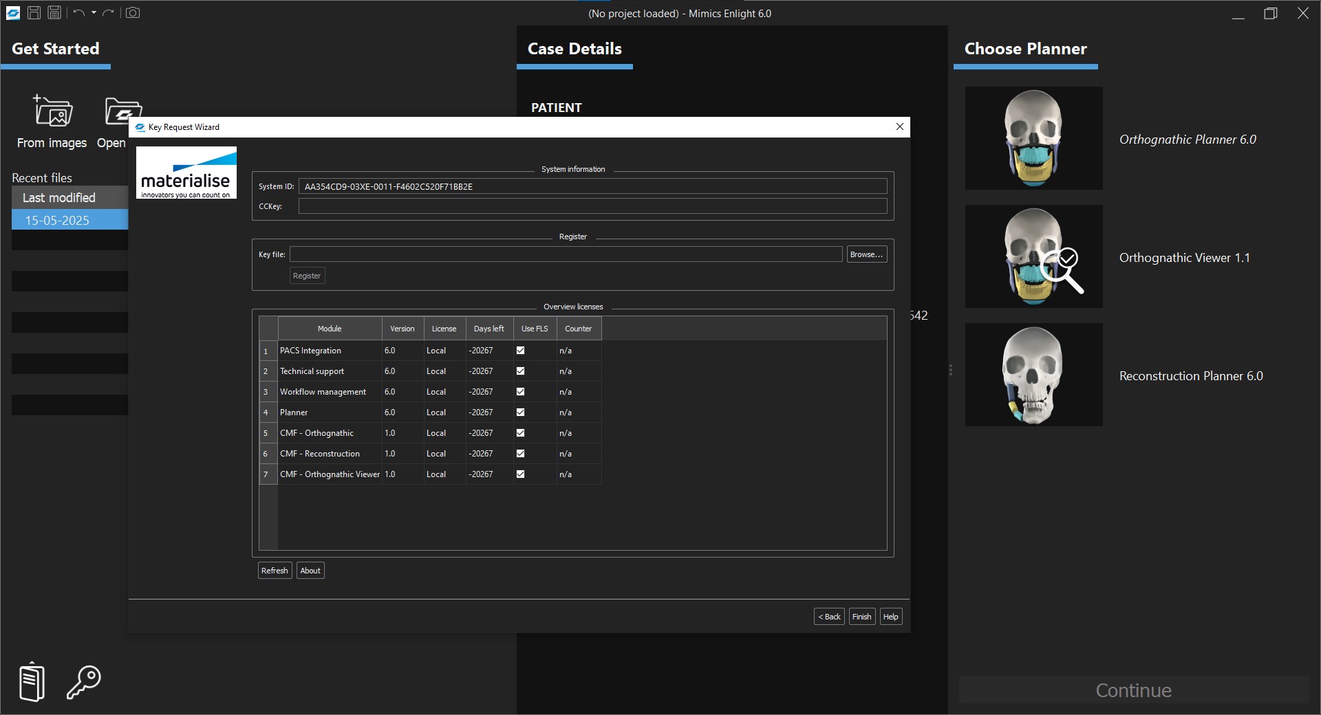 Mimics Enlight 6.0 Software modules
